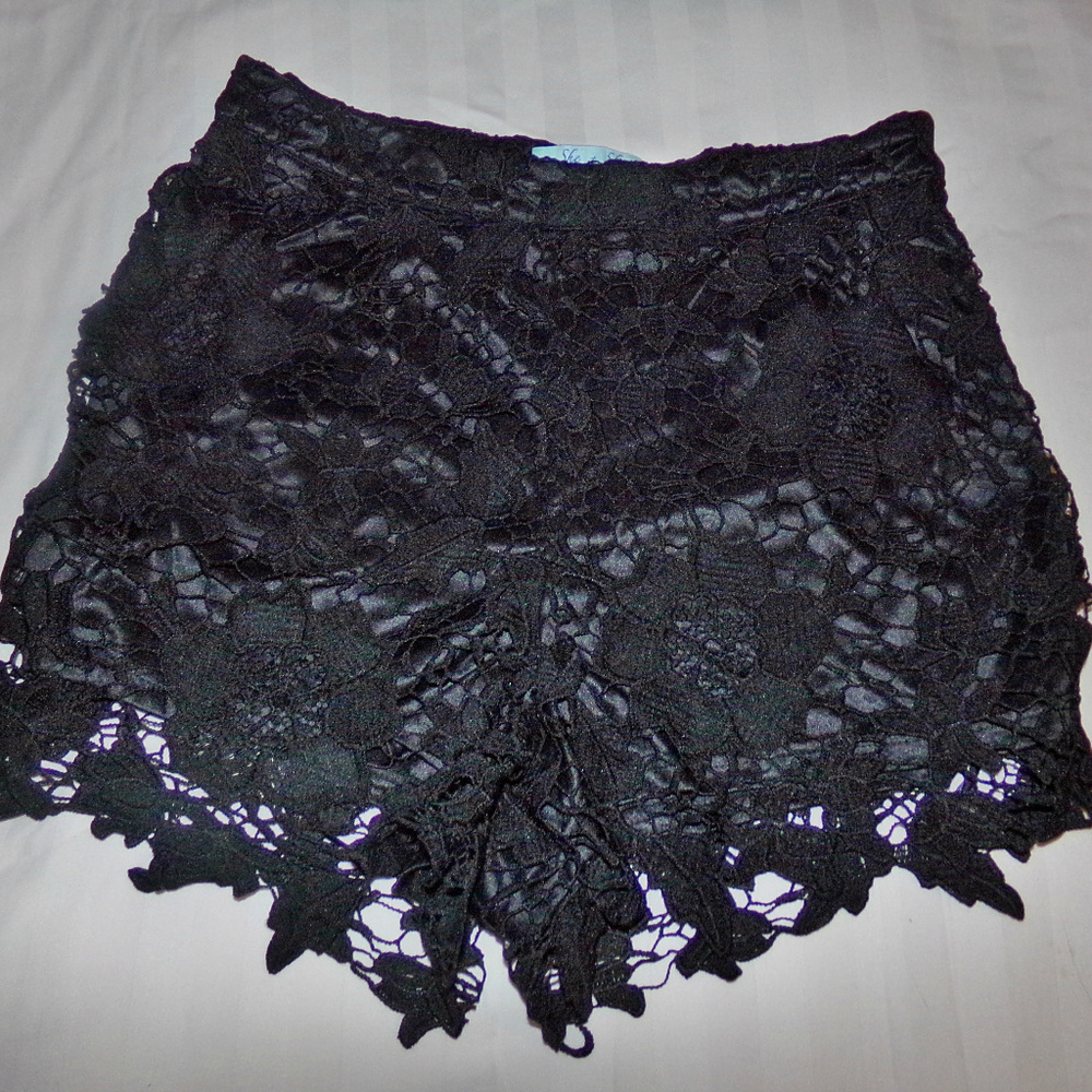 Boho Black Lace Shorts She + Sky